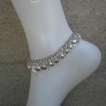 Ankle Bracelet Silver Bell And Coin Charm Anklet..