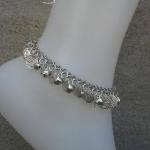 Ankle Bracelet Silver Bell And Coin Charm Anklet..